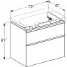 Тумба для комплекта GEBERIT SMYLE SQUARE 500.353.00.1 75 см белый
